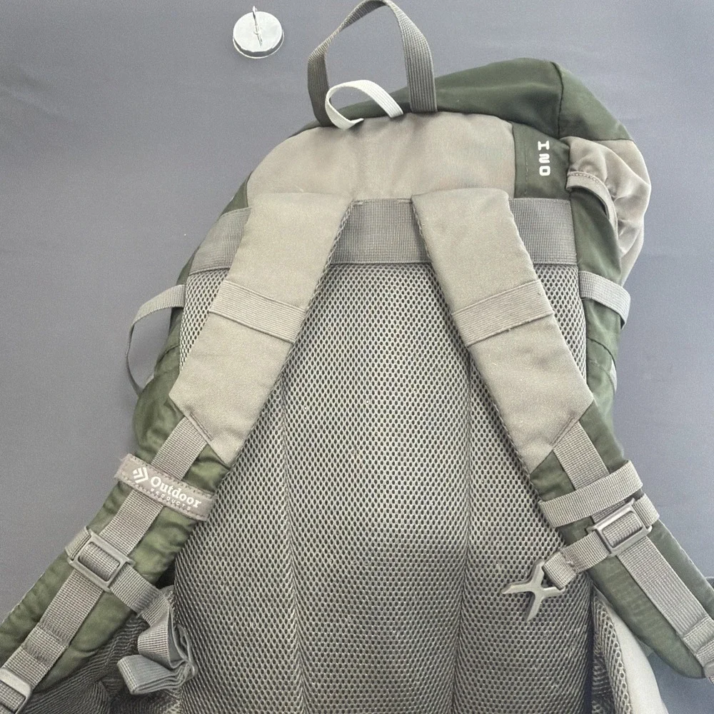 Outdoor Products Arrowhead 47.5L Frame Pack Hiking Backpack, Green/Gray
